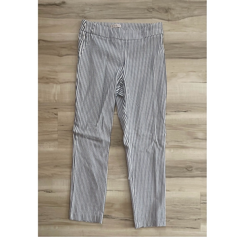 Navy and White Striped Pants